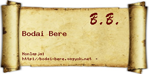 Bodai Bere névjegykártya